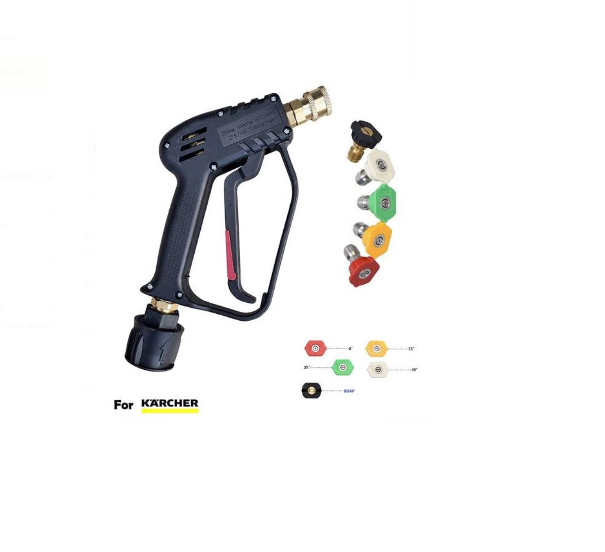Trigger Gun + 5 Spray Nozzles & Kartcher Adapter