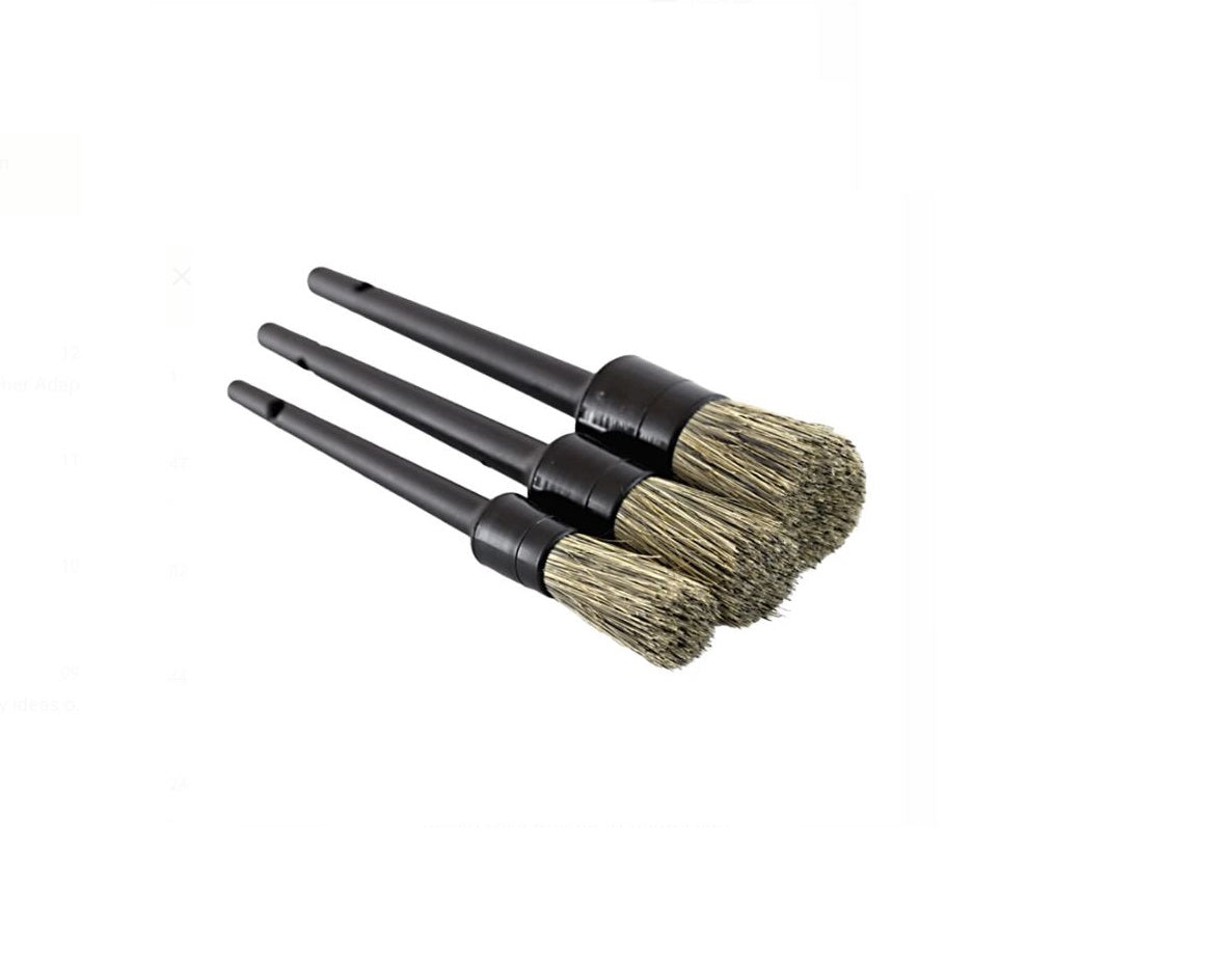 Boars Hair Detail Brush Set - 3 Pack
